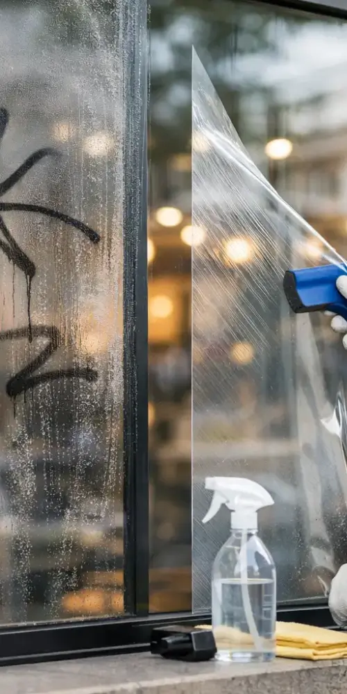 Storefront Window Graffiti Protection That Lasts